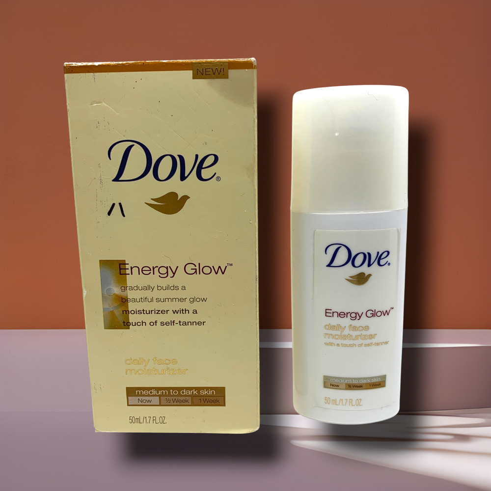 NEW Dove Energy Glow Daily face Moisturizer Medium To Dark Skin Self Tan 50 mL